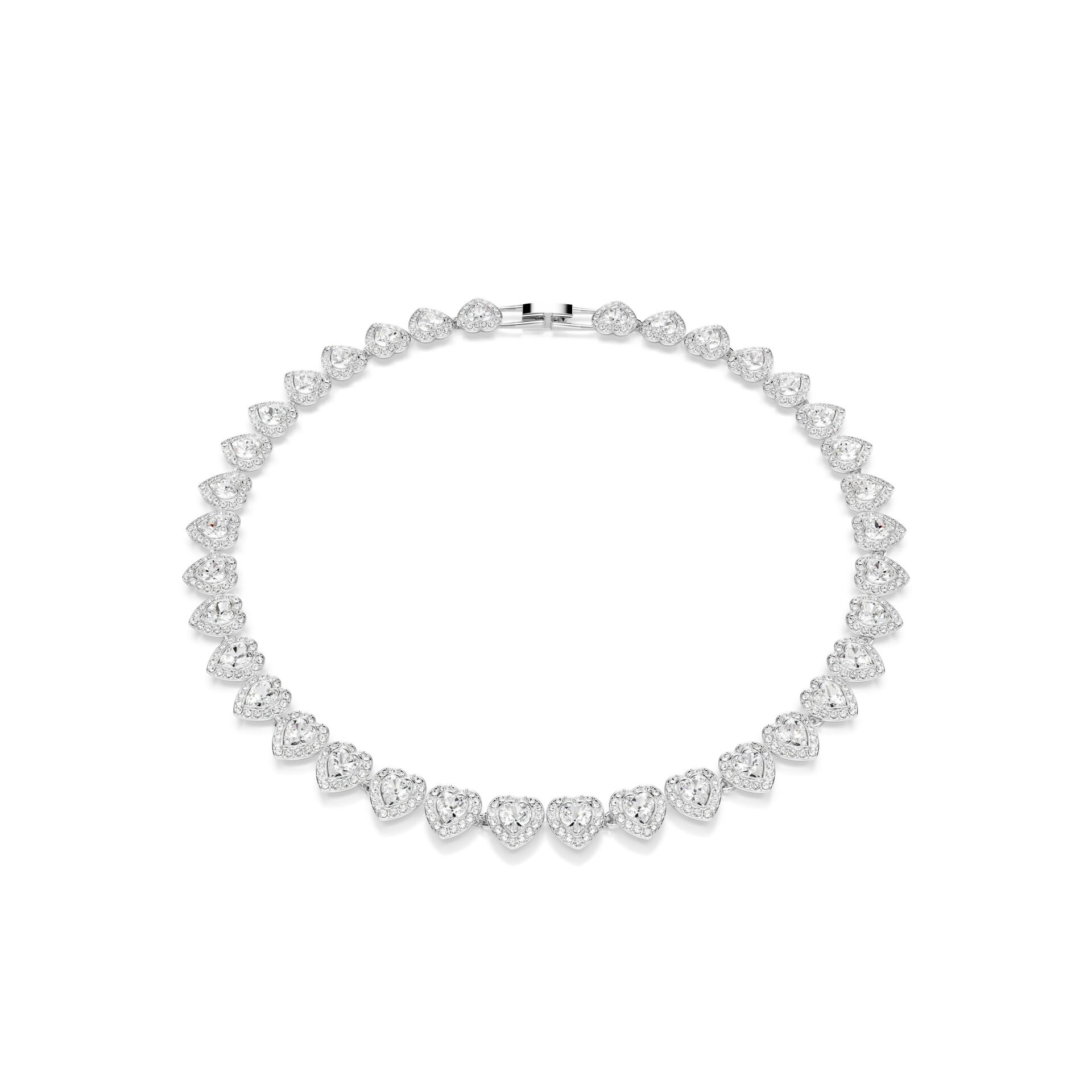 Ariana Grande x Swarovski Tennis kolye, Karışık kesimler, Kalp, Beyaz, Rodyum kaplama