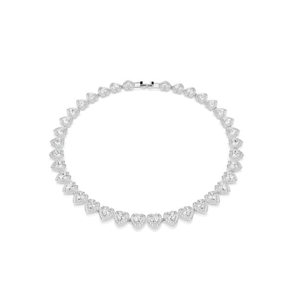 Ariana Grande x Swarovski Tennis kolye, Karışık kesimler, Kalp, Beyaz, Rodyum kaplama