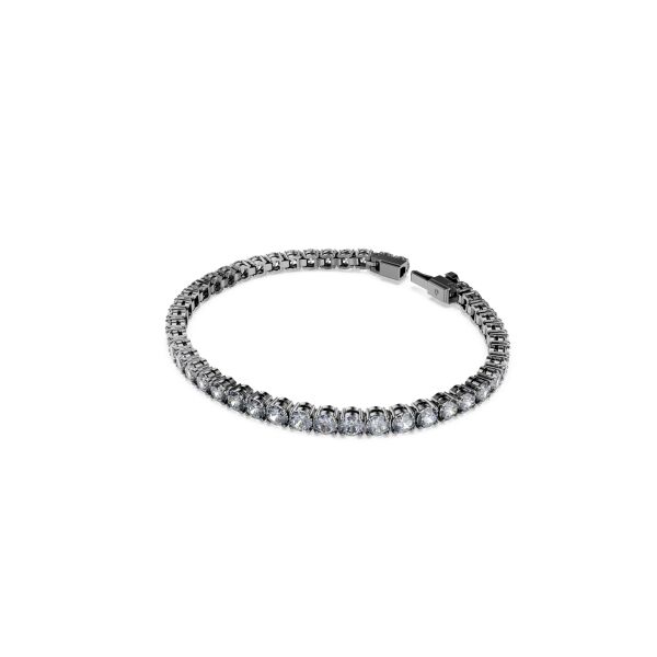 Matrix Tenis bilekliği, Yuvarlak kesim, Gri, Rutenyum kaplama M