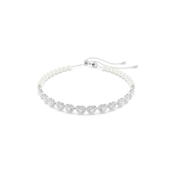 Ariana Grande x Swarovski Tennis gerdanlık, Karışık kesimler, Kalp, Beyaz, Rodyum kaplama
