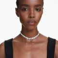 Ariana Grande x Swarovski Tennis gerdanlık, Karışık kesimler, Kalp, Beyaz, Rodyum kaplama