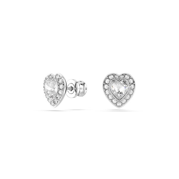 Ariana Grande x Swarovski düğme Küpeler, Karışık kesimler, Kalp, Beyaz, Rodyum kaplama