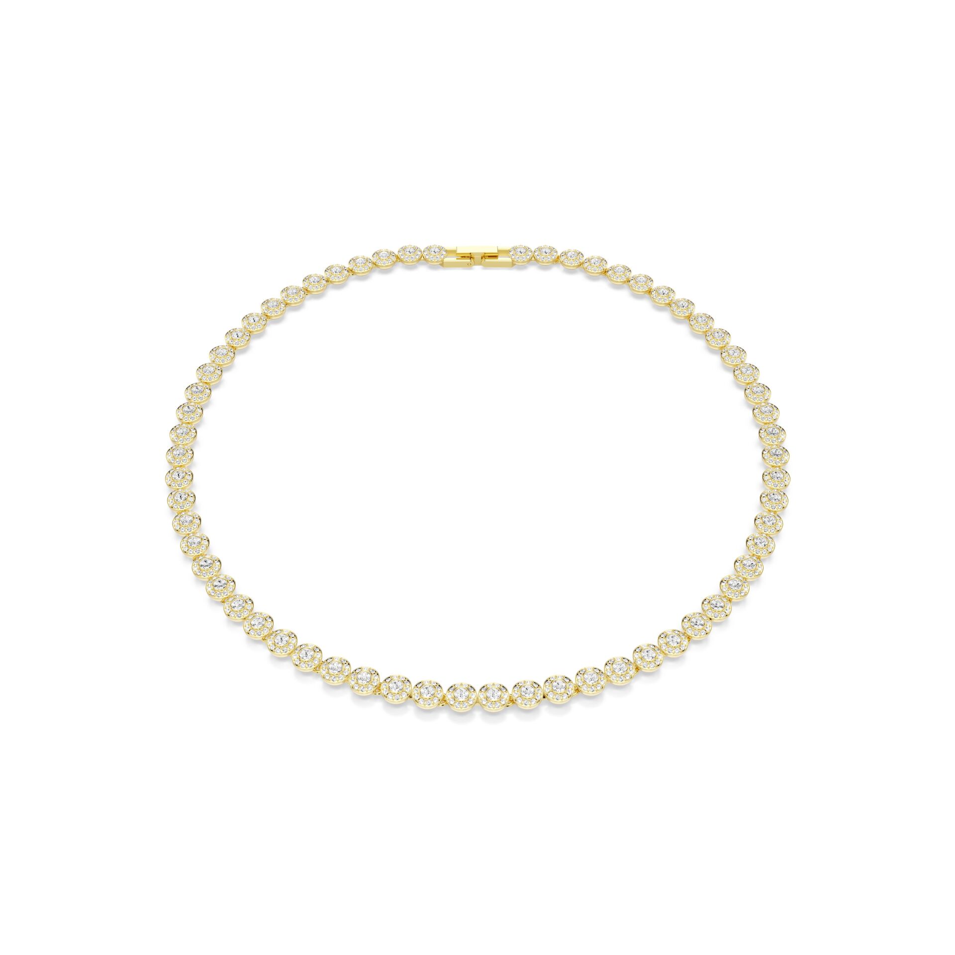 Una Angelic Kolye, Yuvarlak kesim, Küçük, Beyaz, Altın rengi kaplama