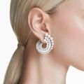 Ariana Grande x Swarovski damla küpeler, Kristal inci, Karışık kesimler, Beyaz, Rodyum kaplama
