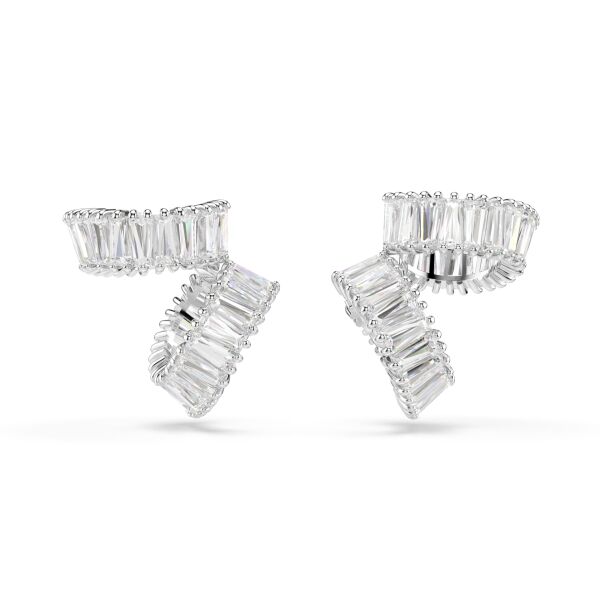 Ariana Grande x Swarovski kelepçe küpe, Baget kesim, Beyaz, Rodyum kaplama