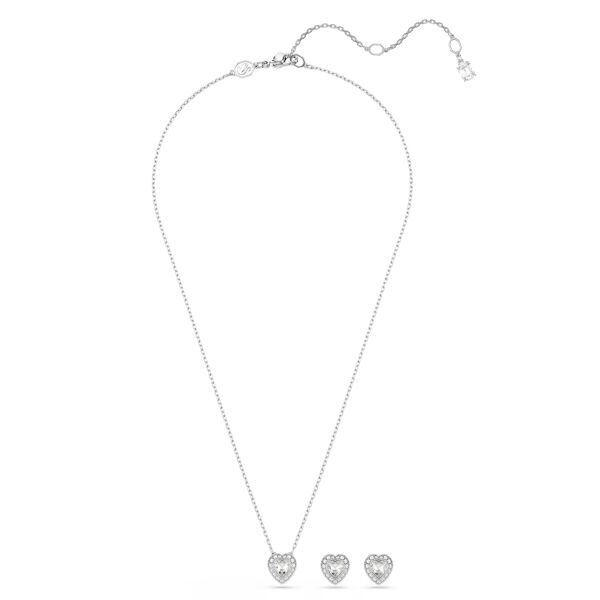 Ariana Grande x Swarovski Set, Karışık kesimler, Kalp, Beyaz, Rodyum kaplama