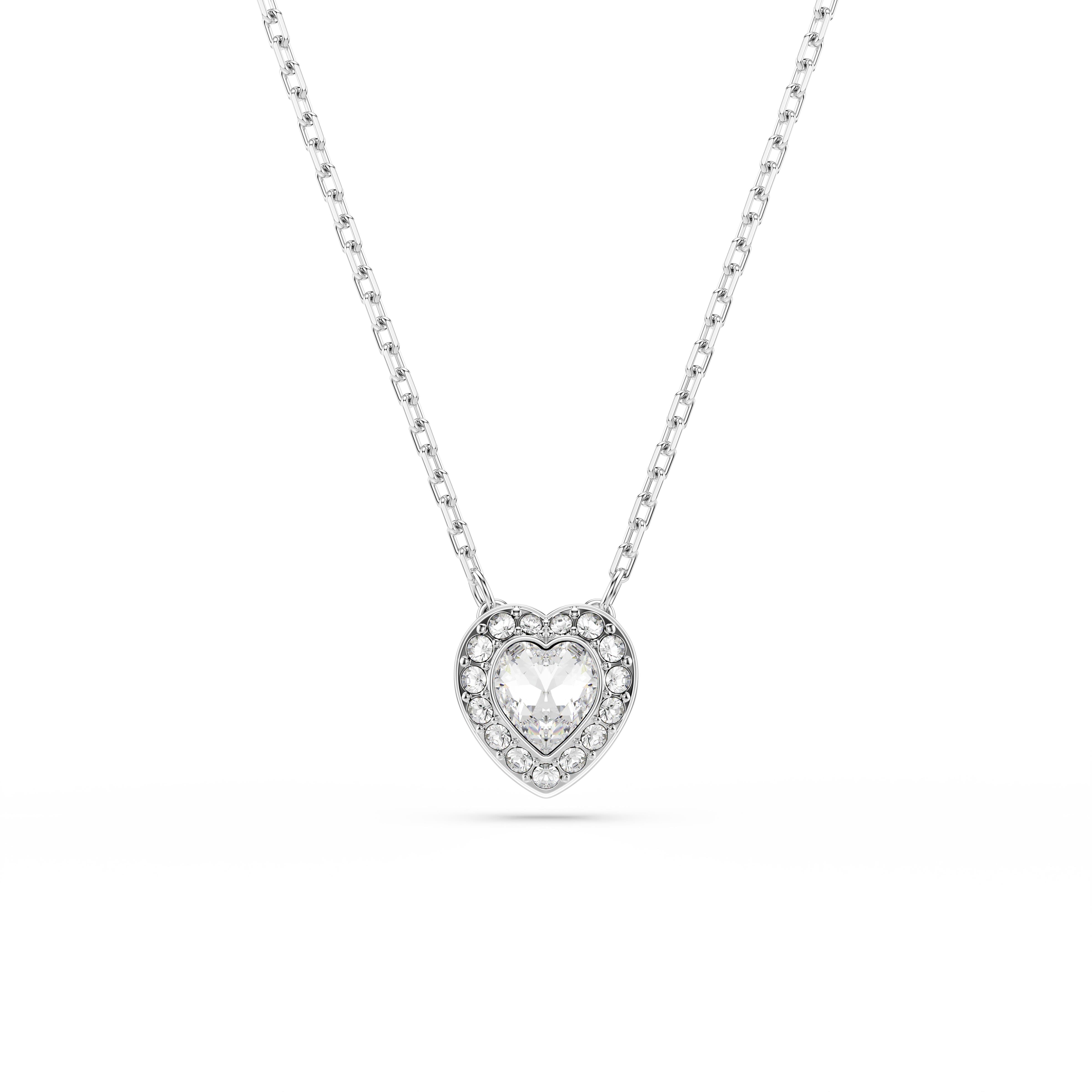 Ariana Grande x Swarovski Kolye, Karışık kesimler, Kalp, Beyaz, Rodyum kaplama