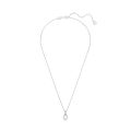 Birthstone Kolye Ucu, Kare kesim, Nisan, Beyaz, Rodyum kaplama