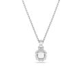 Birthstone Kolye Ucu, Kare kesim, Nisan, Beyaz, Rodyum kaplama