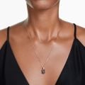 Swarovski Swan Kolye Ucu, Kuğu, Küçük, Siyah, Pembe altın rengi kaplama