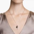 Swarovski Swan Kolye Ucu, Kuğu, Siyah, Pembe altın rengi kaplama