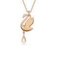 Swarovski Swan Kolye Ucu, Kuğu, Siyah, Pembe altın rengi kaplama