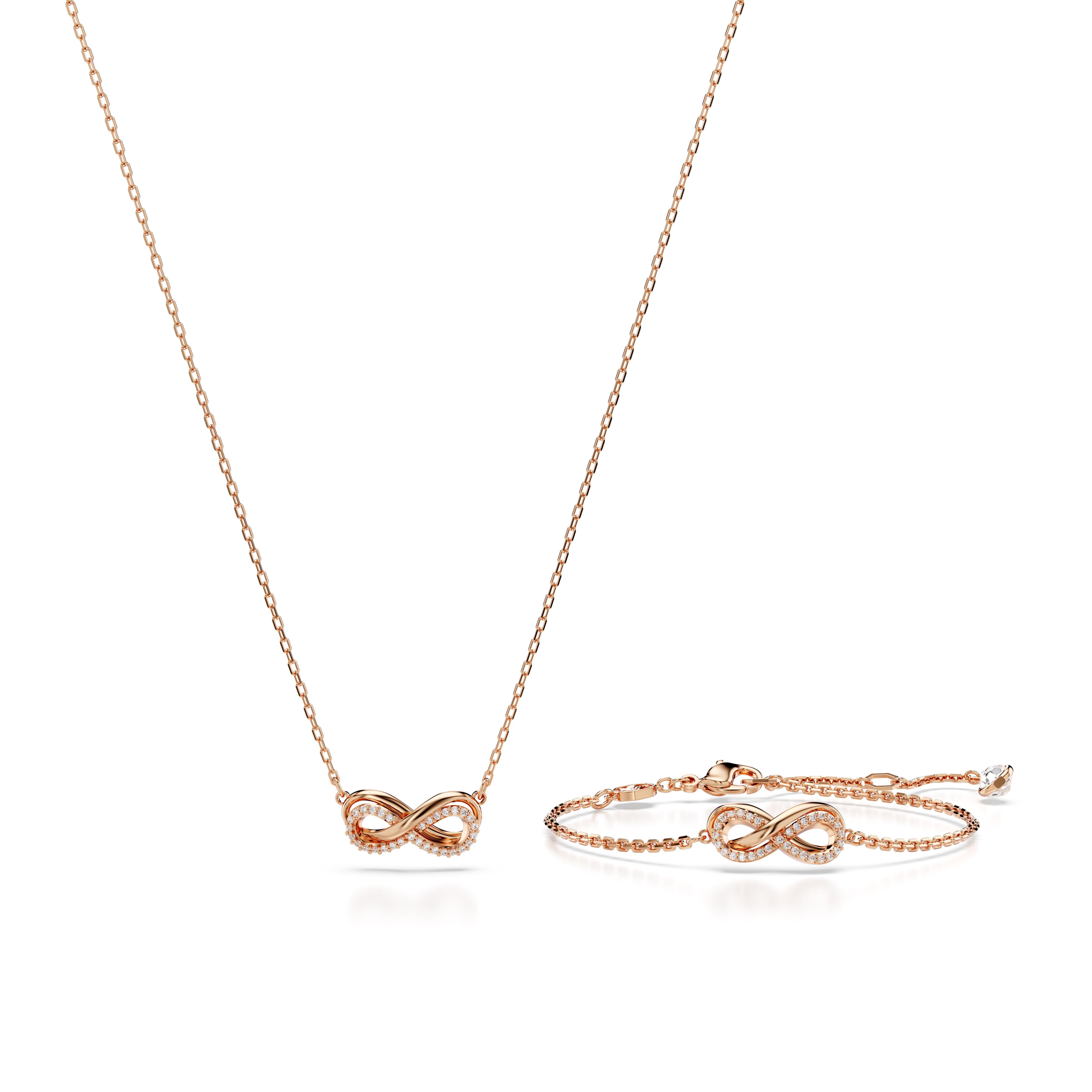 Hyperbola Set, Infinity, Beyaz, Pembe altın rengi kaplama