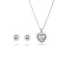 Idyllia Set, Kalp, Beyaz, Rodyum kaplama