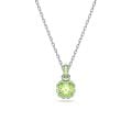 Birthstone Kolye Ucu, Kare kesim, Ağustos, Yeşil, Rodyum kaplama