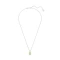 Birthstone Kolye Ucu, Kare kesim, Ağustos, Yeşil, Rodyum kaplama