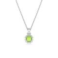 Birthstone Kolye Ucu, Kare kesim, Ağustos, Yeşil, Rodyum kaplama