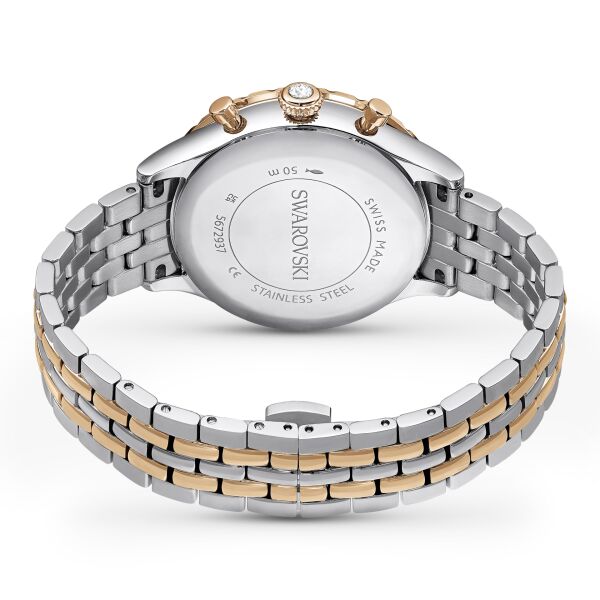Octea Chrono Saat, İsviçre Üretimi, Metal bileklik, Rose Altın tonu, Karışık metal yüzey