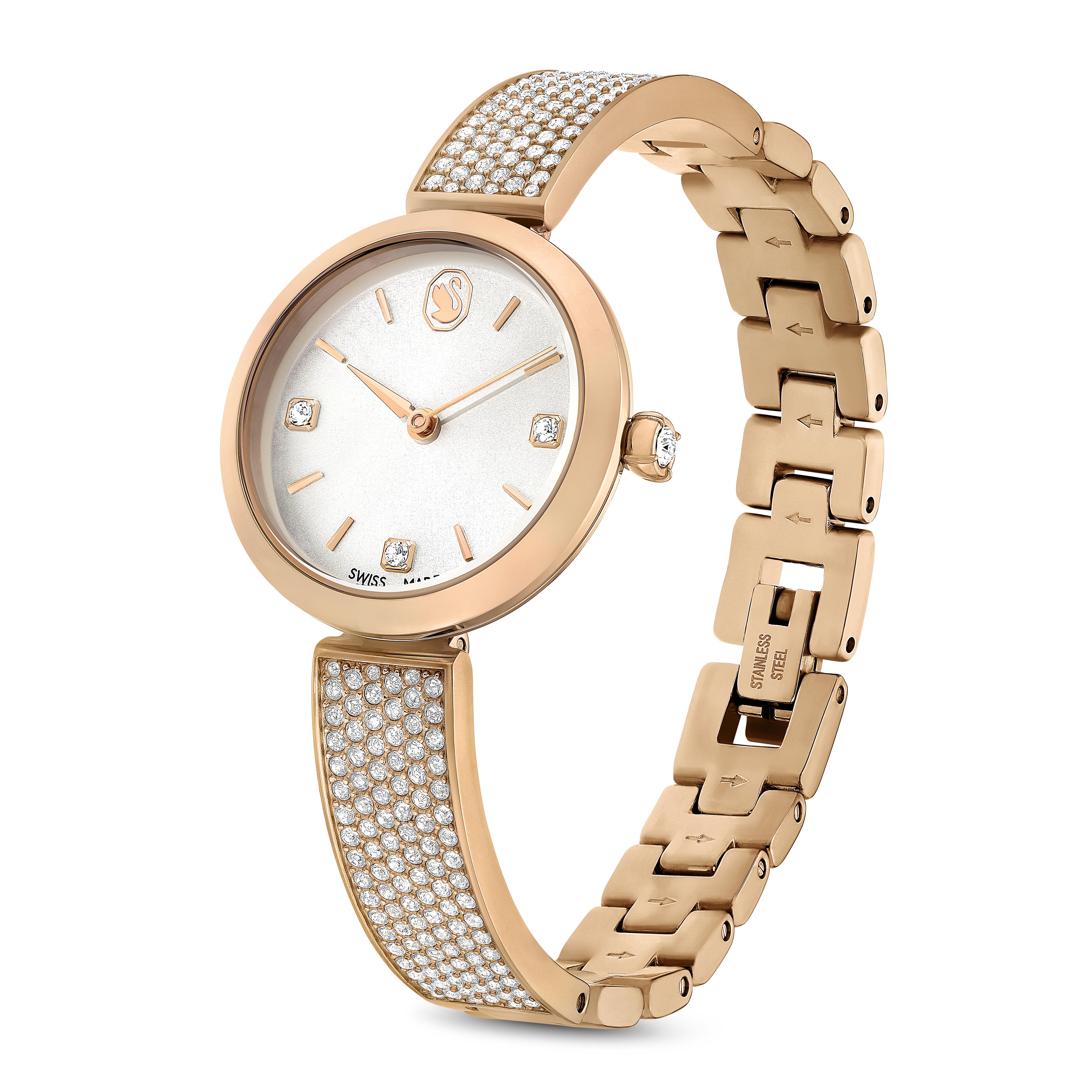 Illumina Saat, İsviçre Üretimi, Metal bileklik, Rose Altın tonu, Pembe altın rengi yüzey