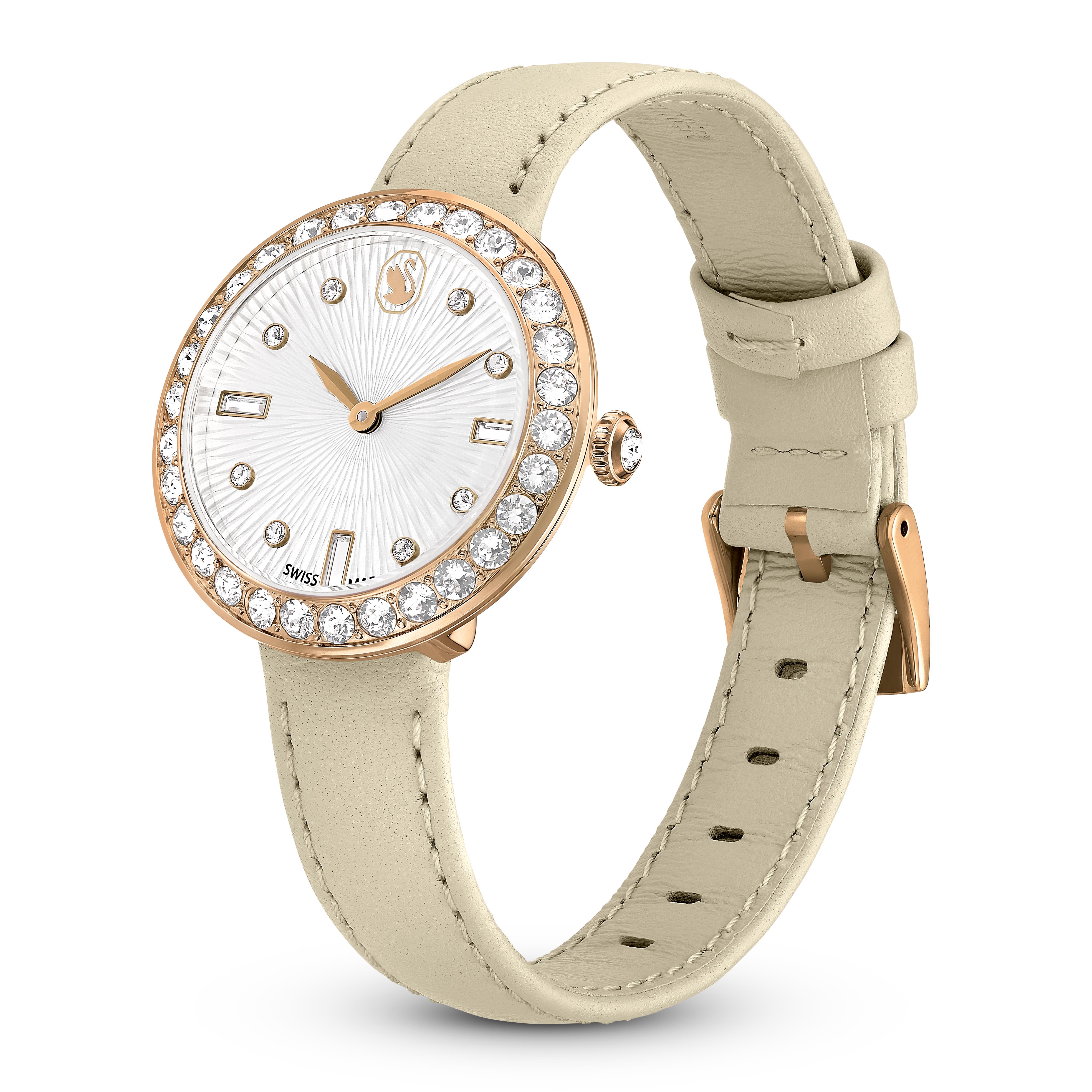 Certa Saat, İsviçre Üretimi, Deri kayış, Bej, Pembe altın rengi yüzey