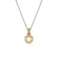 Birthstone Kolye Ucu, Kare kesim, Kasım, Sarı, Rodyum kaplama