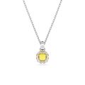 Birthstone Kolye Ucu, Kare kesim, Kasım, Sarı, Rodyum kaplama