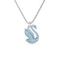 Swan Kolye Ucu, Kuğu, Mavi, Rodyum kaplama