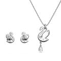 Swan Set, Kuğu, Mavi, Rodyum kaplama