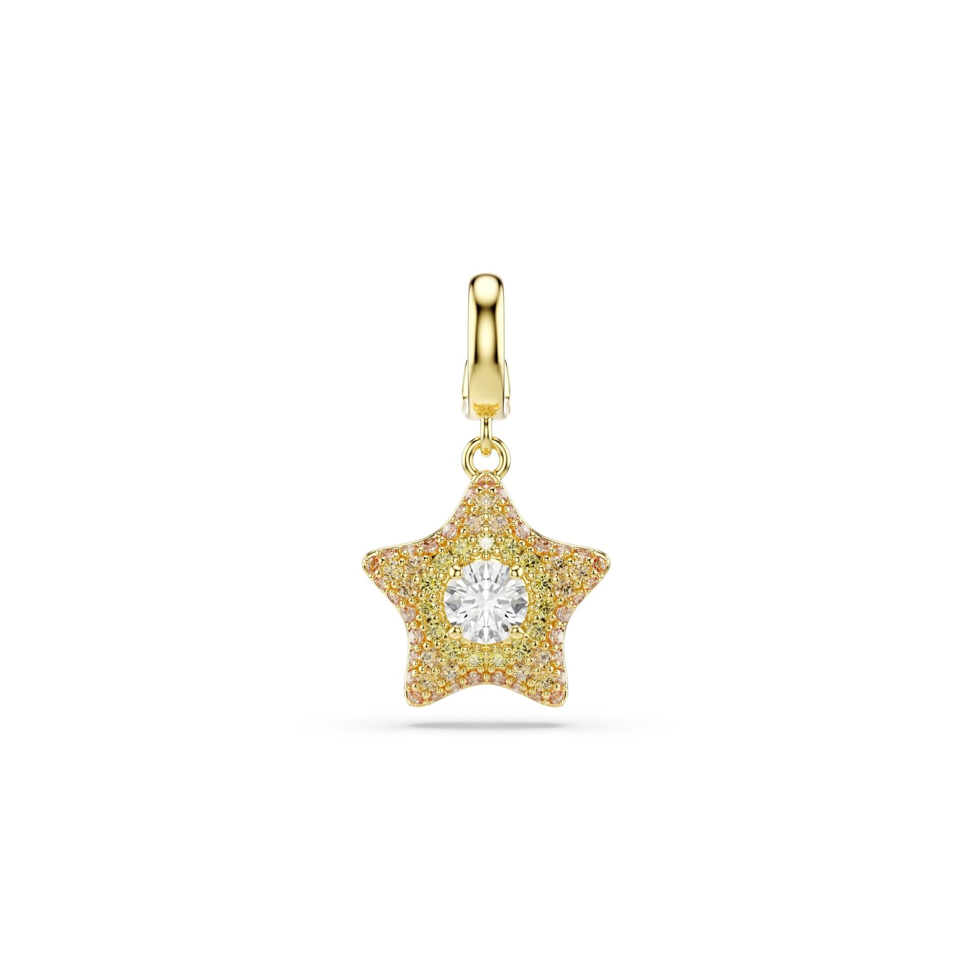 Sublima Charm, Yuvarlak kesim, Yıldız, Sarı, 18k altın rengi yüzey