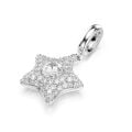 Sublima Charm, Yuvarlak kesim, Yıldız, Beyaz, Rodyum kaplama