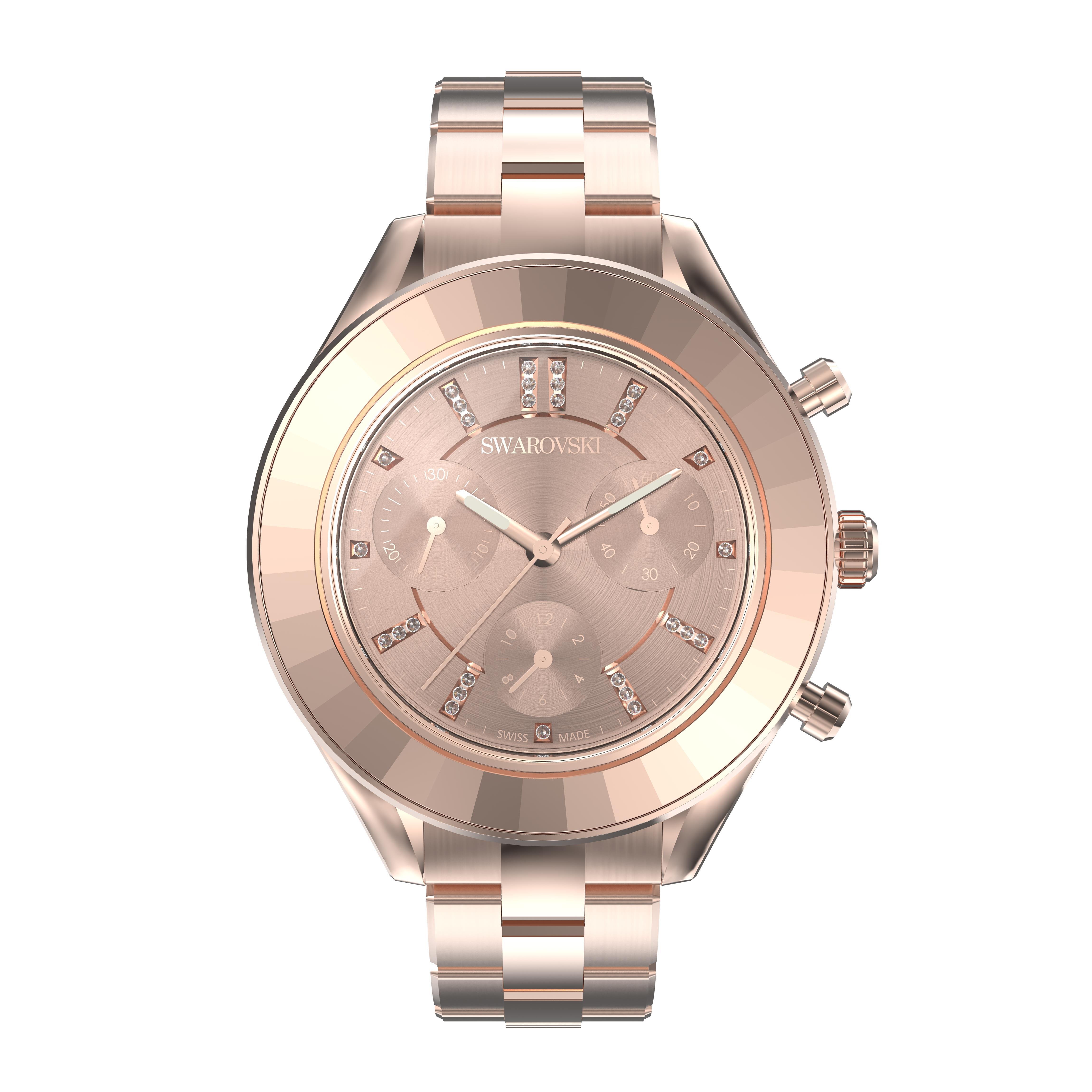 Octea Lux Sport Saat, Metal bileklik, Rose Altın tonu, Pembe altın rengi PVD