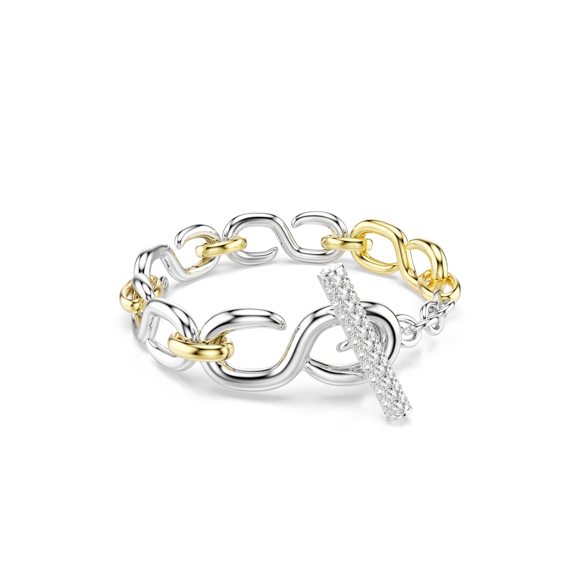 Dextera Bileklik, Yuvarlak kesim, T-çubuk, Beyaz, Karışık metal yüzey L