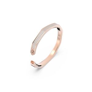 Dextera Bileklik, Sekizgen şekil, Pavé, Büyük, Beyaz, Pembe altın rengi kaplama L