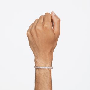 Dextera Bileklik, Sekizgen şekil, Pavé, Büyük, Beyaz, Pembe altın rengi kaplama L