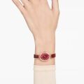 Crystal Rock Oval Saat, İsviçre Üretimi, Metal bileklik, Kırmızı, Pembe altın rengi yüzey