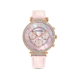 Passage Chrono Saat, Deri kayış, Pembe, Pembe altın rengi PVD