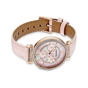 Passage Chrono Saat, Deri kayış, Pembe, Pembe altın rengi PVD