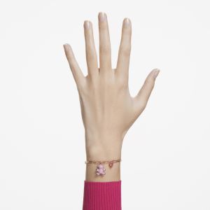 Teddy Zincir Bileklik, Pembe, Pembe altın rengi kaplama M