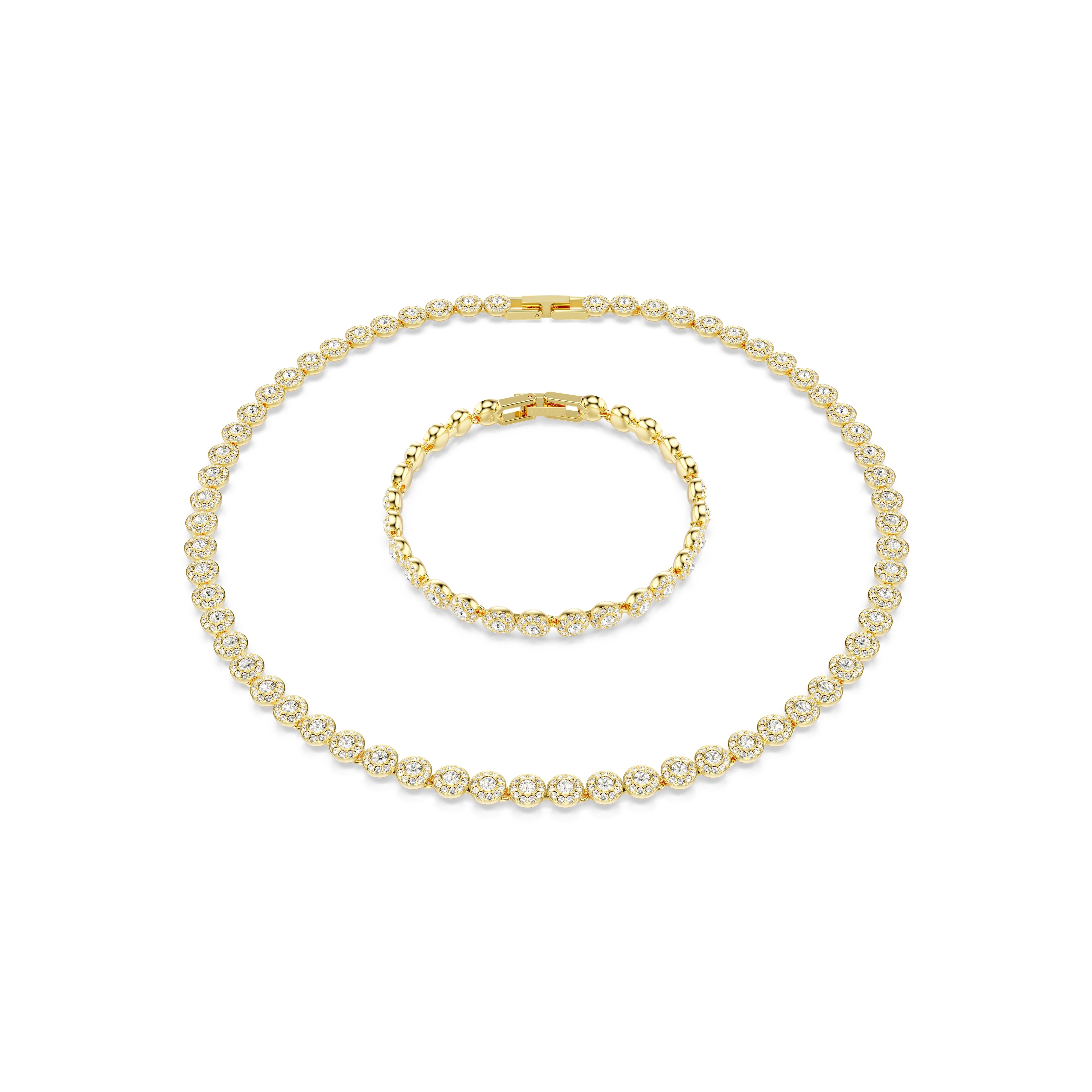 Una Angelic Set, Yuvarlak kesim, Beyaz, Altın rengi kaplama S