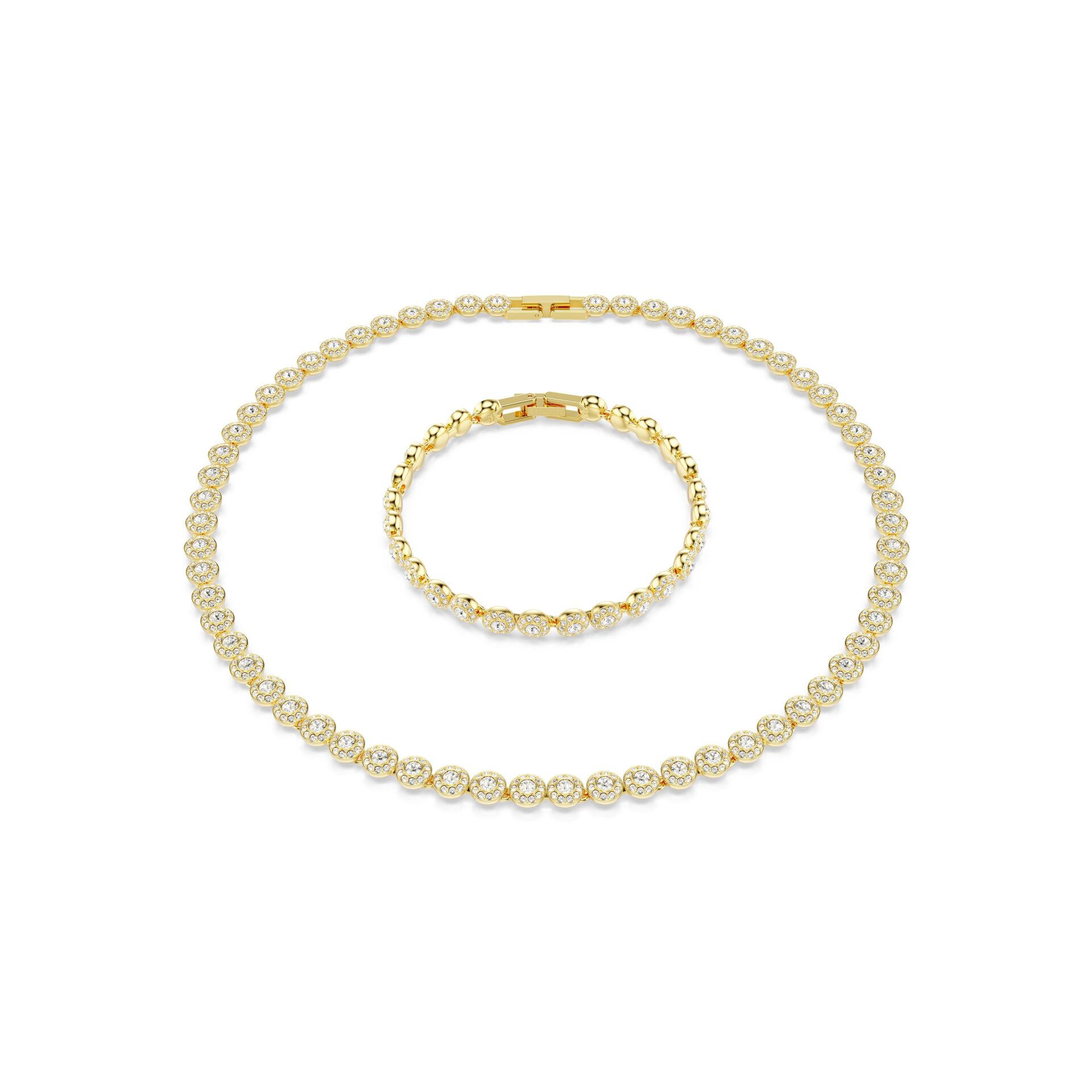 Una Angelic Set, Yuvarlak kesim, Beyaz, Altın rengi kaplama S