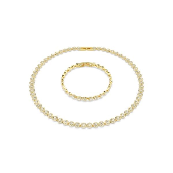 Una Angelic Set, Yuvarlak kesim, Beyaz, Altın rengi kaplama S