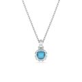 Birthstone Kolye Ucu, Kare kesim, Aralık, Mavi, Rodyum kaplama