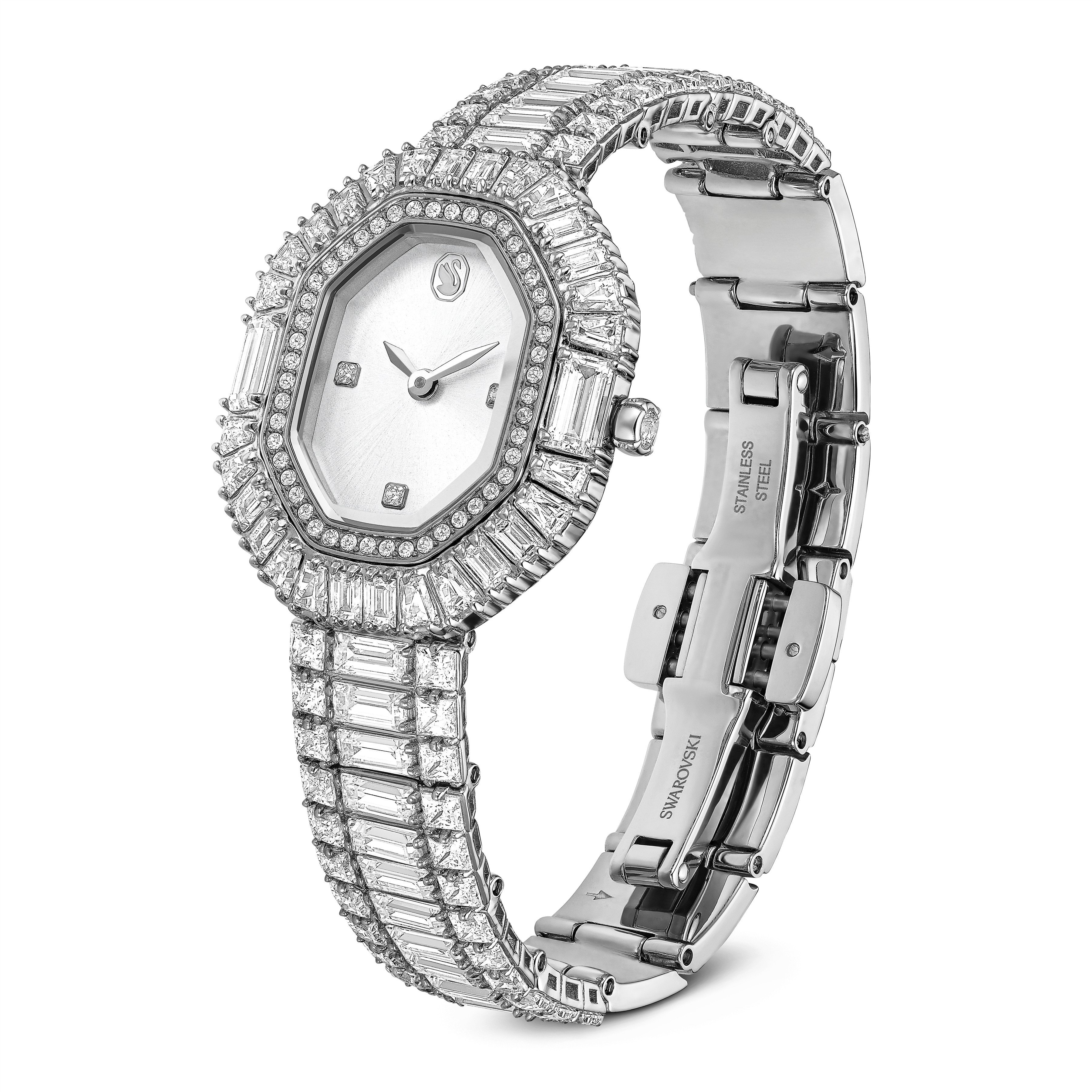 Matrix Octagon Saat, Baget kesim, Metal bileklik, Gümüş Rengi, Paslanmaz çelik