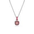 Birthstone Kolye Ucu, Kare kesim, Ocak, Kırmızı, Rodyum kaplama