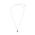 Birthstone Kolye Ucu, Kare kesim, Ocak, Kırmızı, Rodyum kaplama