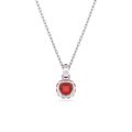 Birthstone Kolye Ucu, Kare kesim, Ocak, Kırmızı, Rodyum kaplama