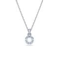 Birthstone Kolye Ucu, Kare kesim, Mart, Mavi, Rodyum kaplama