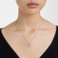 Birthstone Kolye Ucu, Kare kesim, Mart, Mavi, Rodyum kaplama