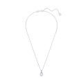 Birthstone Kolye Ucu, Kare kesim, Mart, Mavi, Rodyum kaplama