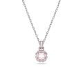 Birthstone Kolye Ucu, Kare kesim, Haziran, Pembe, Rodyum kaplama